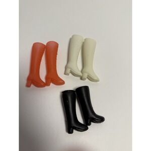 Vintage BARBIE Doll ~ Squishy BOOTS Lot White Black Orange Red